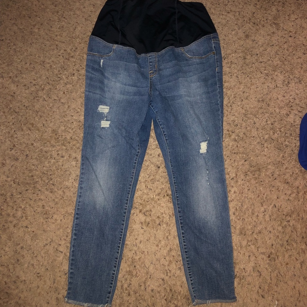 Full belly band maternity jeans